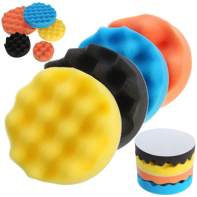 4Pcs/Set 3 - 7 Inch Buffing Polishing Sponge Pad Kit For Car